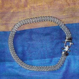 EMMA SKYE DSMK STAINLESS STEEL MESH RHINESTONE TOGGLE 19.5" NECKLACE 🆕️🆕️